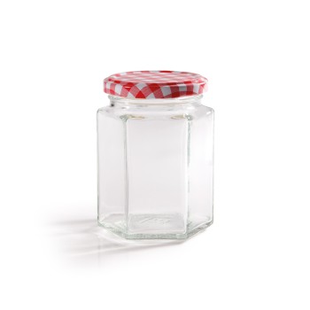 280ml (12oz) Hexagonal Jam Jar With Twist Off Lid