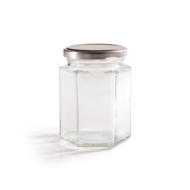 280ml (12oz) Hexagonal Jam Jar With Twist Off Lid