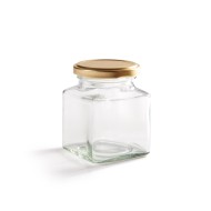 280ml (12oz) Square Food Jam Jar With Twist Lid