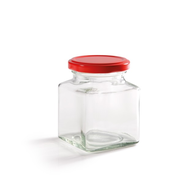 280ml (12oz) Square Food Jam Jar With Twist Lid