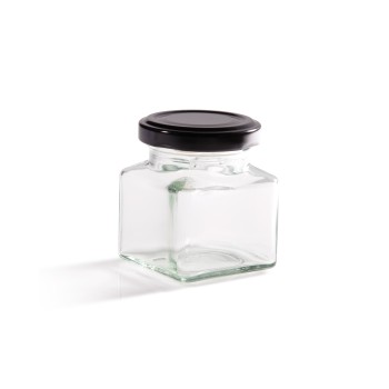 130ml (4oz) Square Food Jam Jar With Twist Off Lid