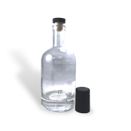 500ml Hermes Nocturne Heavy Based Glass Spirit Bottle with Cork Stopper
