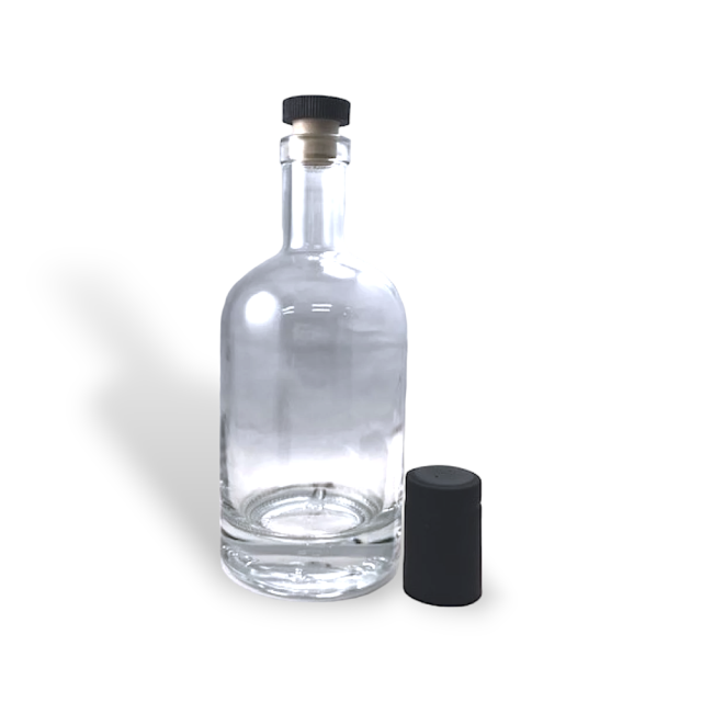 500ml Hermes / Nocturne Heavy Based Glass Spirit Bottle with Cork Stopper