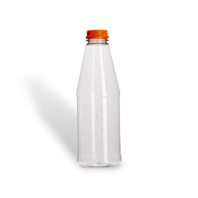 750ml Round PET Bottle And Orange Cap With Tamper Evident Screw Cap