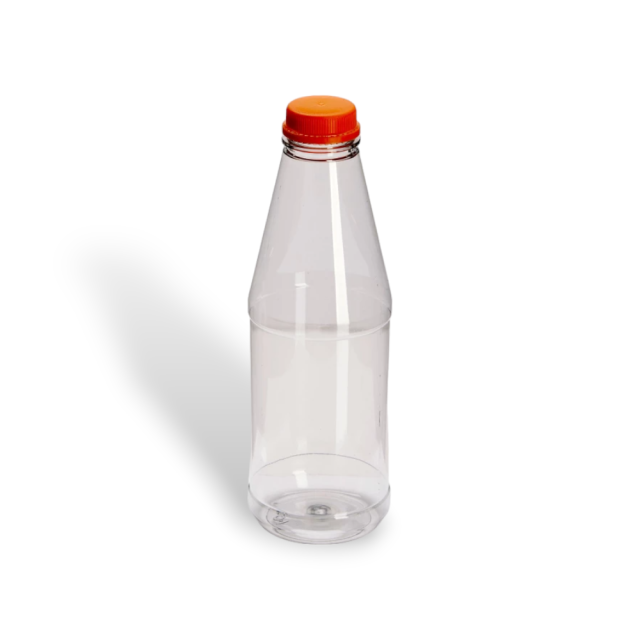 750ml Round PET Bottle And Orange Cap With Tamper Evident Screw Cap