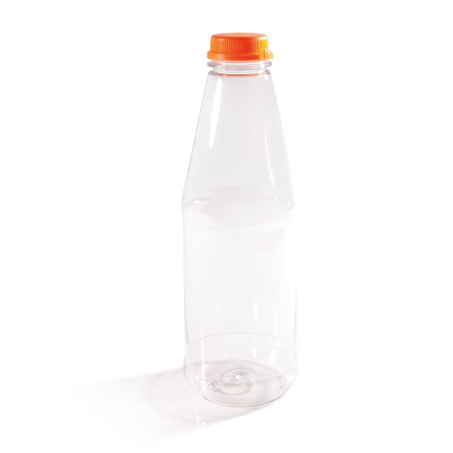 750ml Round PET Bottle And Orange Cap With Tamper Evident Screw Cap