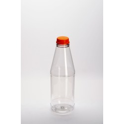 750ml Round Pet Bottle And Orange Cap With Screw Cap