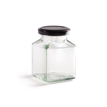 200ml (8oz) Square Food Jam Jar With Twist Off Lid