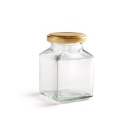 200ml (8oz) Square Food Jam Jar with 53mm Twist Off Lid