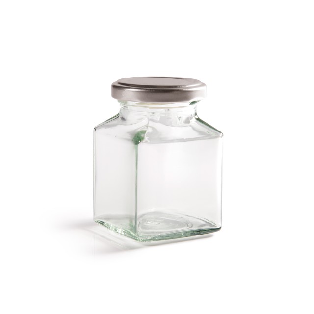 200ml (8oz) Square Food Jam Jar With Twist Off Lid