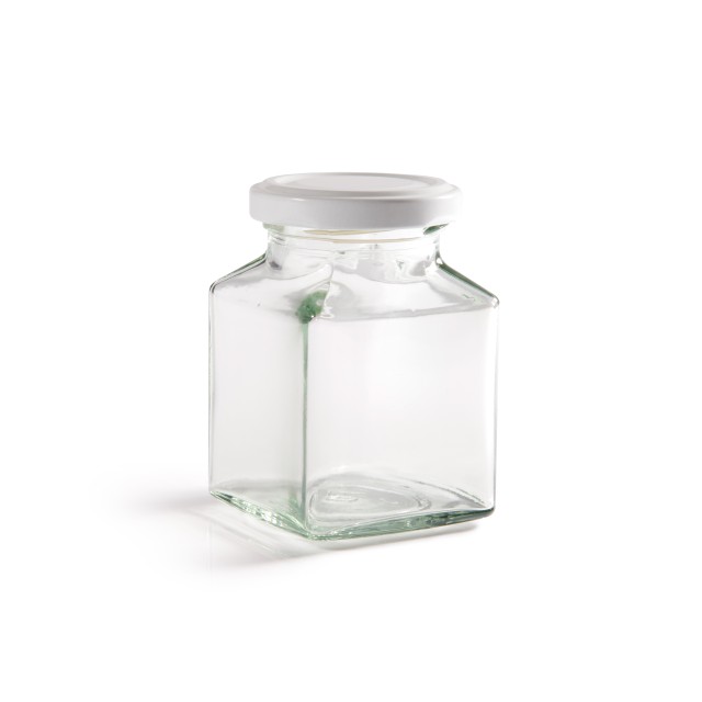 200ml (8oz) Square Food Jam Jar With Twist Off Lid