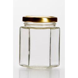 8oz (196ml) Hexagonal Jam Jar With Twist Off Lid