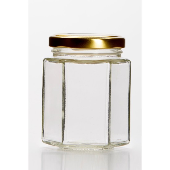 8oz (196ml) Hexagonal Jam Jar With Twist Off Lid