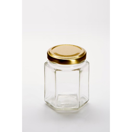 8oz (196ml) Hexagonal Jam Jar With Twist Off Lid